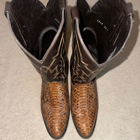 JB Dillon Reserve Honey Python boots. - Picture 1 of 4
